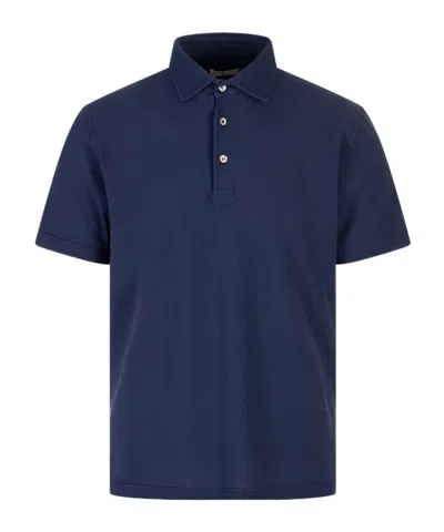 Fedeli Short-sleeved Polo Shirt In Blue