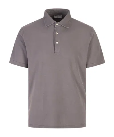 Fedeli Short-sleeved Polo Shirt In Gray