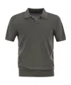 Fedeli Giza Cotton Short-sleeved Polo Shirt In Black