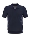 Fedeli Giza Cotton Short-sleeved Polo Shirt In Black