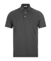Fedeli Gray Cotton Polo Shirt In Black