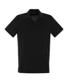 Fedeli Cotton Polo Shirt With Open Collar In Black