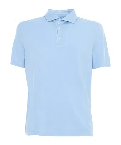 Fedeli Short-sleeved Polo Shirt In Blue