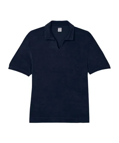 Fedeli Short-sleeved Polo Shirt In Blue