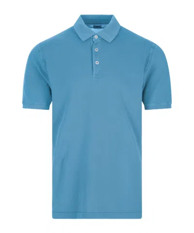 Fedeli Short-sleeved Polo Shirt In Blue