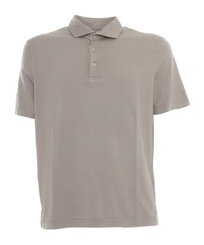 Fedeli Short-sleeved Polo Shirt In Gray
