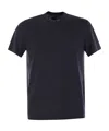 Fedeli Ribbed Hem Short Sleeves Textured Pattern In Black