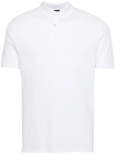 Fedeli Short-sleeves Cotton Polo Shirt In Weiss
