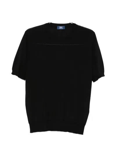 Fedeli Short-sleeves Crew-neck T-shirt In Black