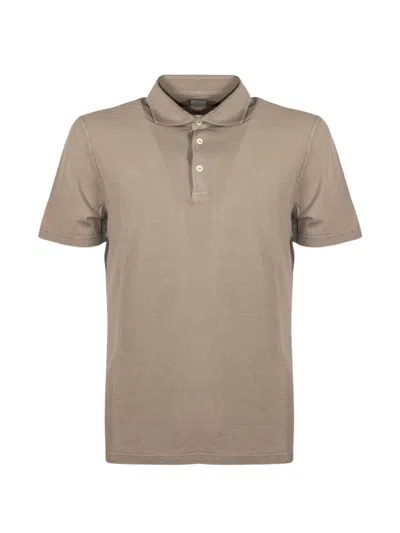 Fedeli Short-sleeve Buttoned Polo Shirt In Brown
