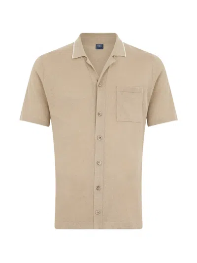 Fedeli Short-sleeve Button-up Shirt In Neutral