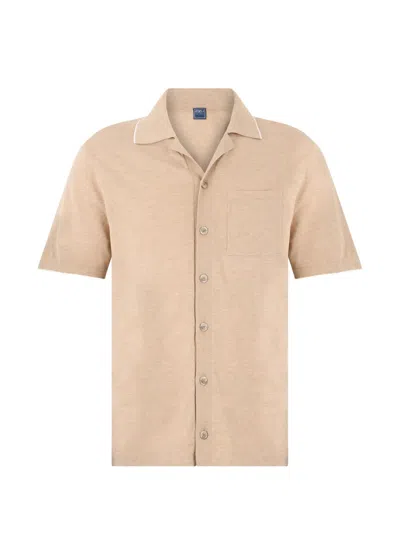 Fedeli Short-sleeve Button-up Shirt In Neutral