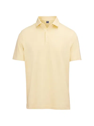 Fedeli Short-sleeve Cotton Polo Shirt In Yellow