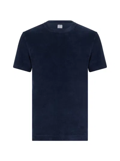 Fedeli Short-sleeve Crew-neck T-shirt In Blue