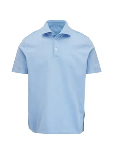 Fedeli Short-sleeve Polo Shirt In Blue