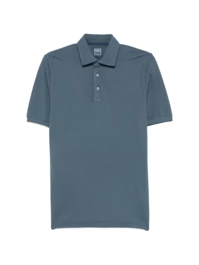 Fedeli Short-sleeve Polo Shirt In Blue