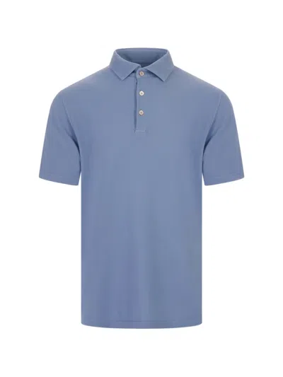 Fedeli Short-sleeve Polo Shirt In Blue
