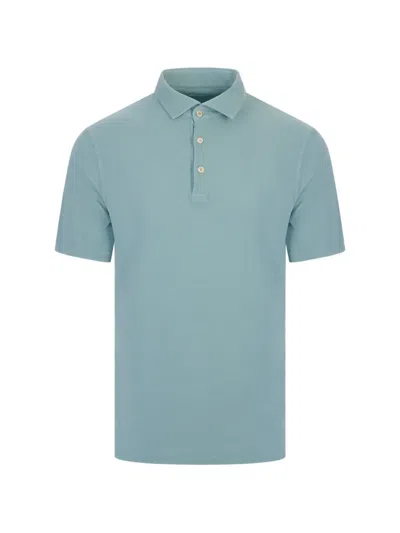 Fedeli Short-sleeve Polo Shirt In Blue