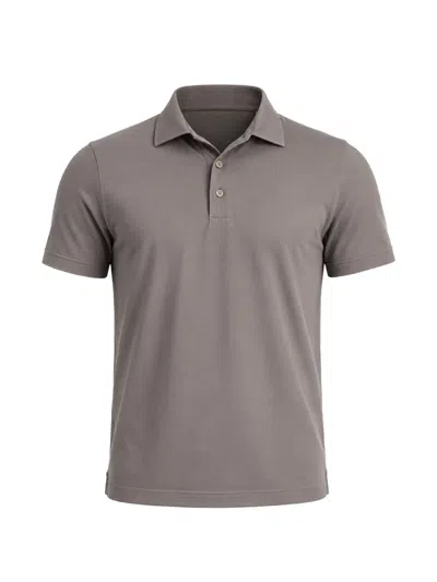 Fedeli Short-sleeve Polo Shirt In Gray