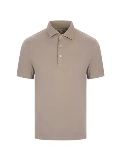 Fedeli Short-sleeve Polo Shirt In Gray