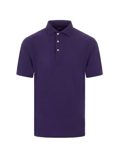 Fedeli Short-sleeve Polo Shirt In Blue
