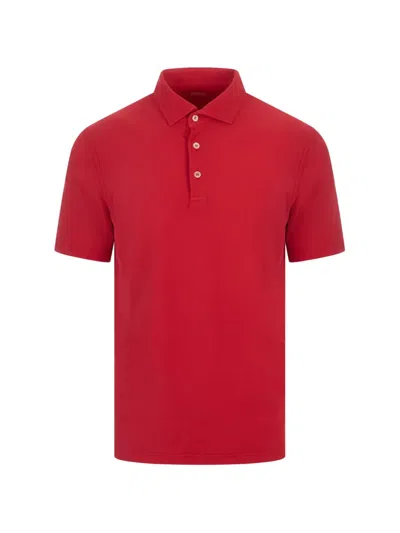 Fedeli Short-sleeve Polo Shirt In Red