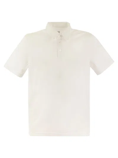 Fedeli Short-sleeved Cotton Polo Shirt In Neutral
