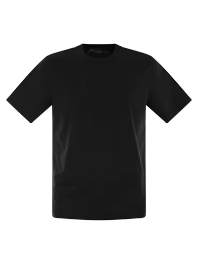 Fedeli Short-sleeved Cotton T-shirt In Black