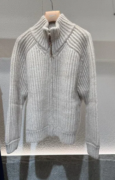 Fedeli "sienite Plume" Jacket In Cashmere And Silk In Gray