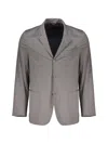 Fedeli Single-breasted Wool-blend Blazer In Gray