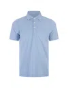 Fedeli Sky Blue Light Cotton Piquet Polo Shirt