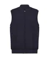 Fedeli Zip-front Raised-collar Gilet In Blue