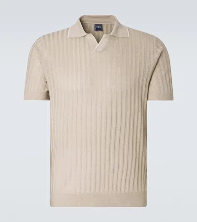 Fedeli Soul Linen And Cotton Polo Shirt In Neutral
