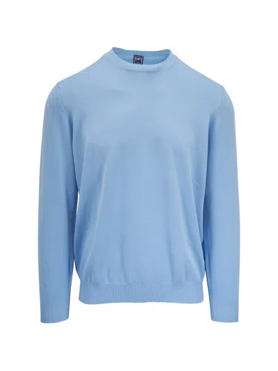 Fedeli Crew-neck Long-sleeve Sweater In Blue