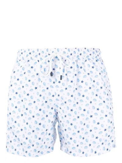 Fedeli Star-fish Swim Trunks In White