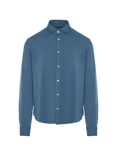 Fedeli Steve Button Shirt In Blue