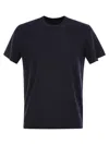 Fedeli Lightweight Linen And Elastane Blend T-shirt In Blue