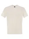 Fedeli Stretch Linen Short-sleeved T-shirt In White