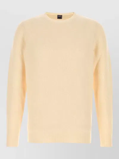 Fedeli Stretch Wool Blend Sweater Round Neck In Brown