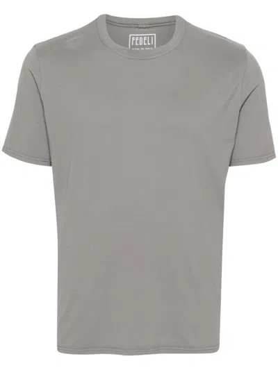 Fedeli Stretch-cotton Jersey T-shirt In Gray