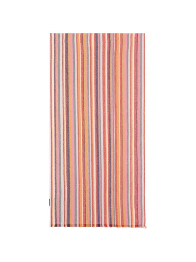 Fedeli Striped Cashmere Scarf In Pink