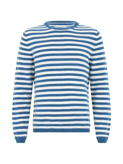 Fedeli Striped Cashmere Sweater In Blue