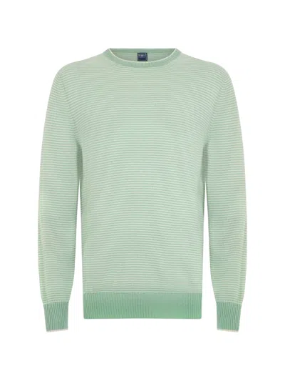 Fedeli Striped Cashmere Sweater In Green