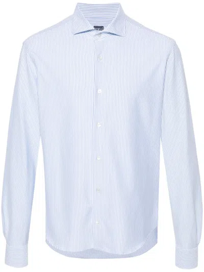 Fedeli Striped Jersey Shirt In Blau