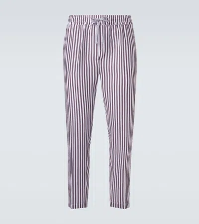 Fedeli Striped Linen Straight Pants In Multi