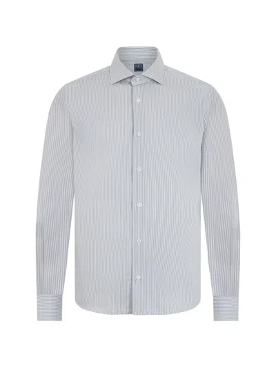 Fedeli Striped Long-sleeve Shirt In Gray