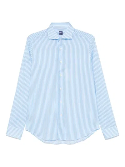 Fedeli Striped Shirt In Blue