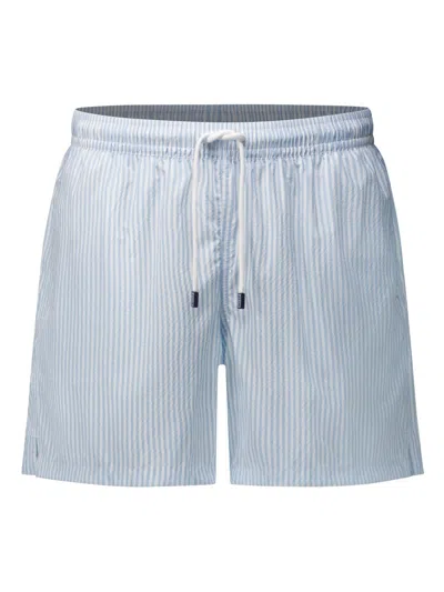 Fedeli Striped Swim Shorts In Blue