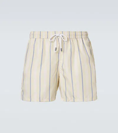 Fedeli Striped Swim Trunks In Yellow
