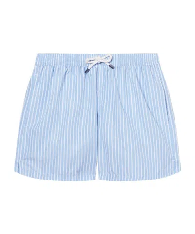 Fedeli Striped Swimming Trunks In Blue